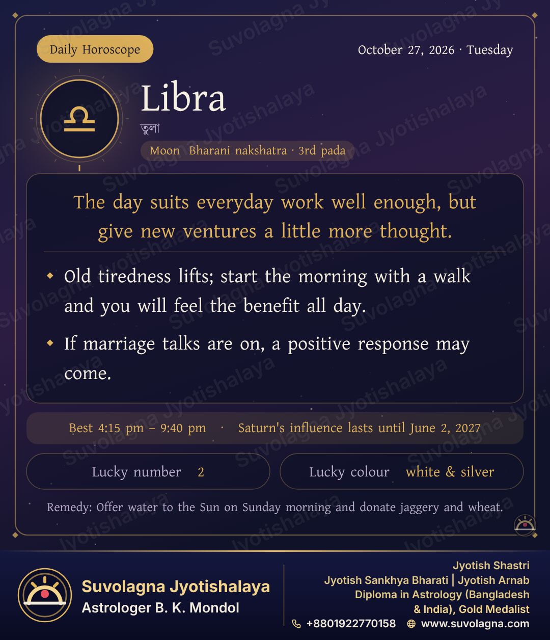 Libra Horoscope, October 27, 2026, Tuesday